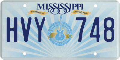 MS license plate HVY748