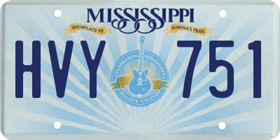 MS license plate HVY751