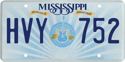 MS license plate HVY752