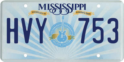 MS license plate HVY753