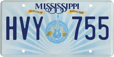 MS license plate HVY755
