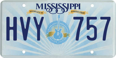MS license plate HVY757