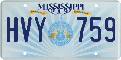 MS license plate HVY759