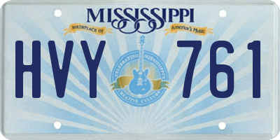 MS license plate HVY761