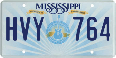 MS license plate HVY764