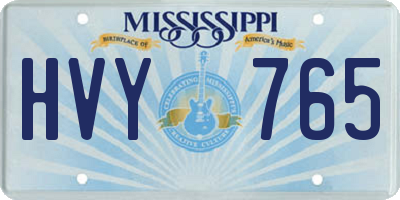 MS license plate HVY765