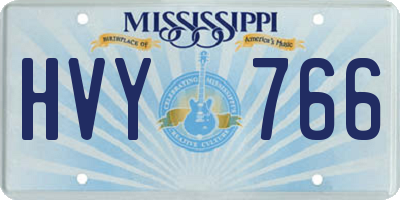 MS license plate HVY766
