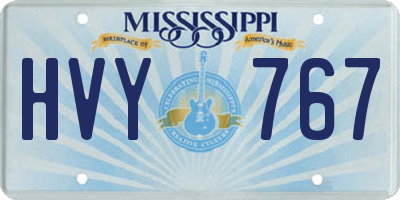 MS license plate HVY767