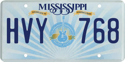 MS license plate HVY768