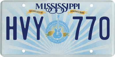 MS license plate HVY770
