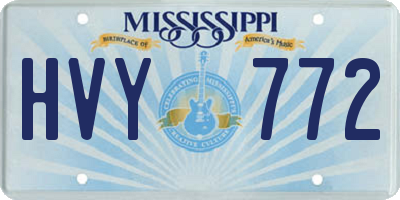 MS license plate HVY772