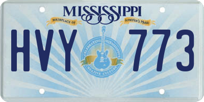 MS license plate HVY773
