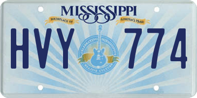 MS license plate HVY774
