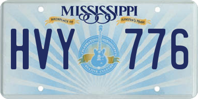 MS license plate HVY776