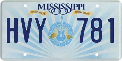 MS license plate HVY781