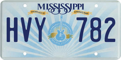 MS license plate HVY782