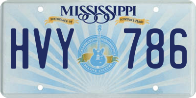 MS license plate HVY786