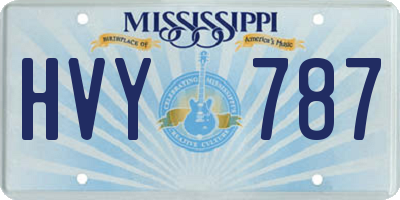 MS license plate HVY787