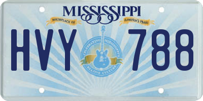 MS license plate HVY788