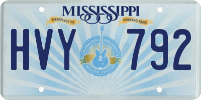 MS license plate HVY792