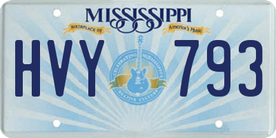 MS license plate HVY793