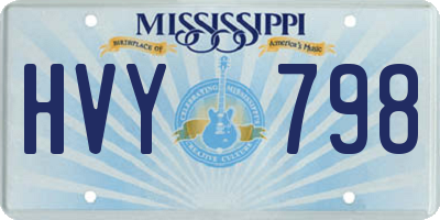 MS license plate HVY798