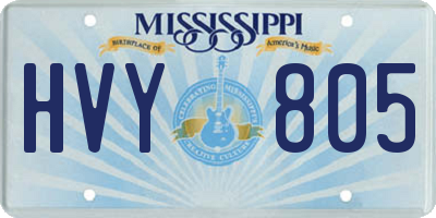 MS license plate HVY805