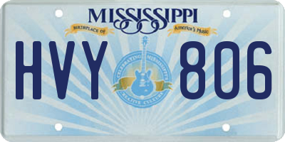 MS license plate HVY806