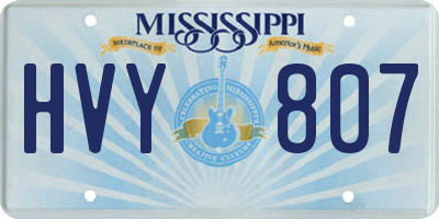 MS license plate HVY807