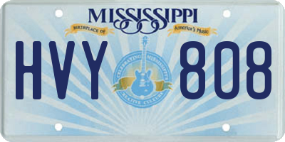 MS license plate HVY808