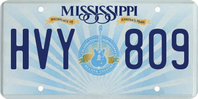 MS license plate HVY809