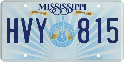 MS license plate HVY815