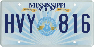 MS license plate HVY816