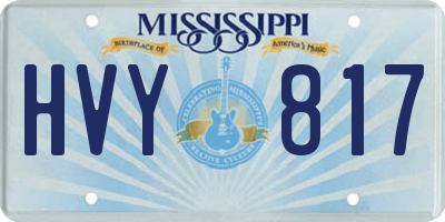 MS license plate HVY817