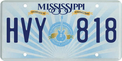 MS license plate HVY818
