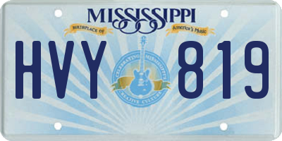 MS license plate HVY819