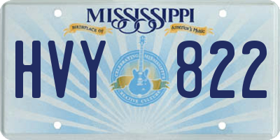 MS license plate HVY822