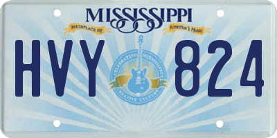 MS license plate HVY824