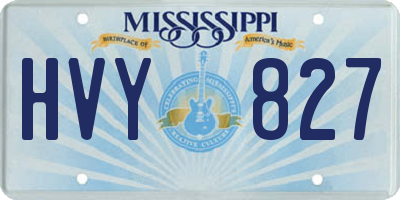 MS license plate HVY827