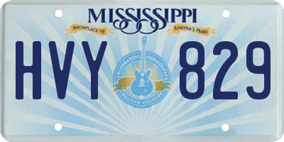 MS license plate HVY829