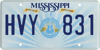 MS license plate HVY831