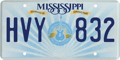 MS license plate HVY832