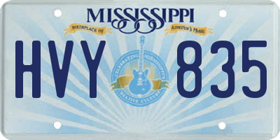 MS license plate HVY835