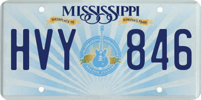 MS license plate HVY846