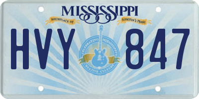 MS license plate HVY847