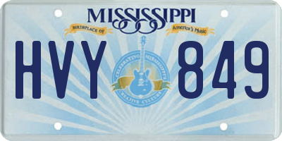 MS license plate HVY849