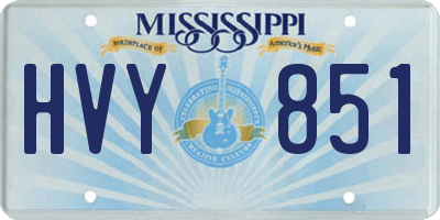 MS license plate HVY851