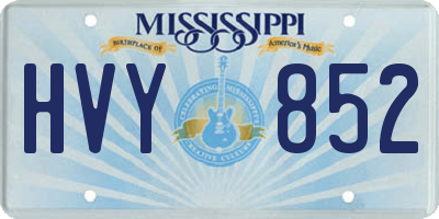 MS license plate HVY852