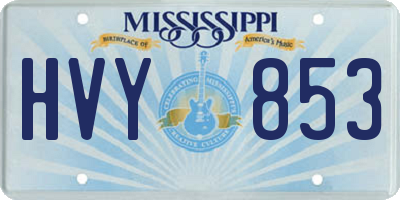 MS license plate HVY853