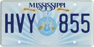 MS license plate HVY855